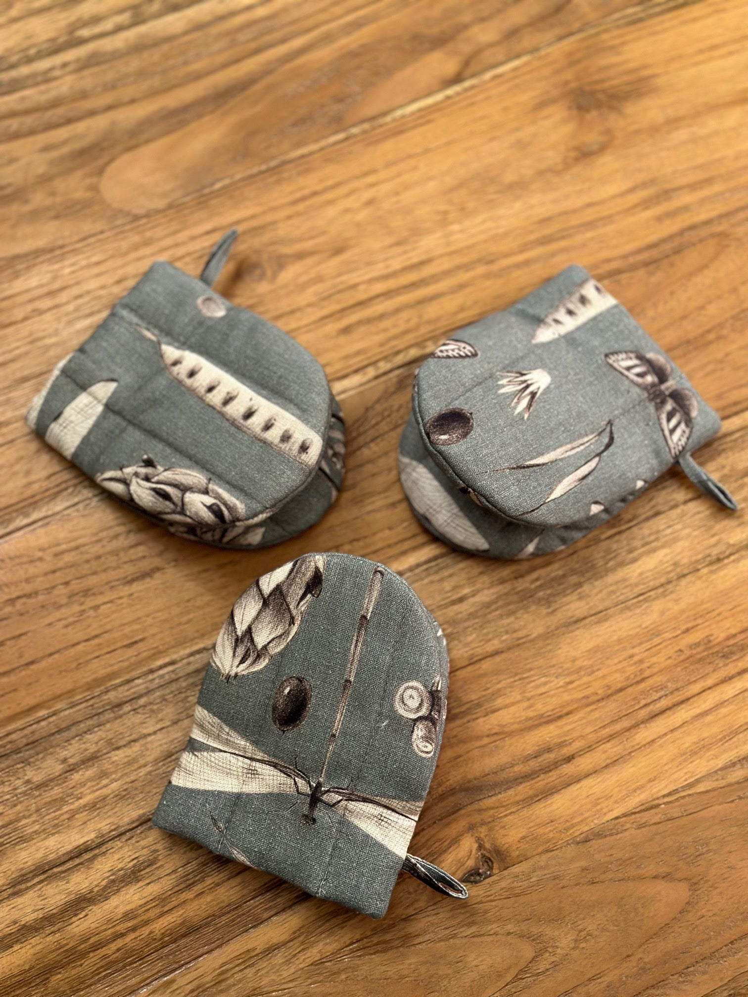 Ofenhandschuh klein mit doppelter Wollfüllung, 100 % Baumwolle, bedruckt |