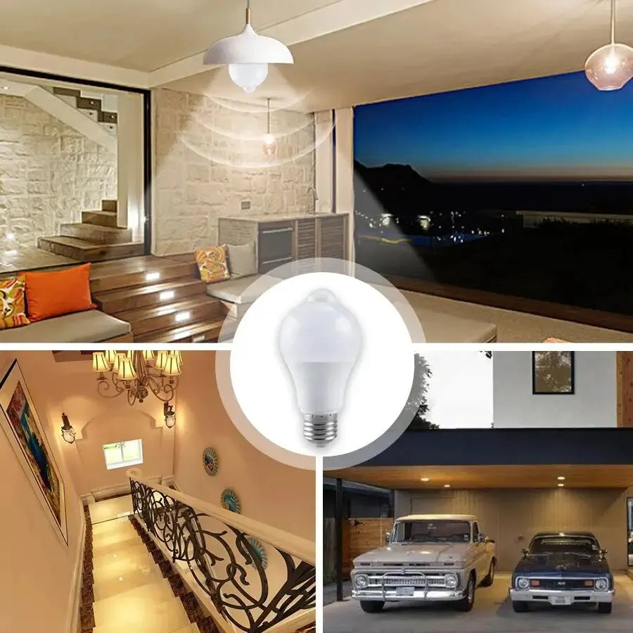 PIR Motion Sensor LED Light Bulb 12W E27 Smart Bulb Motion Activated