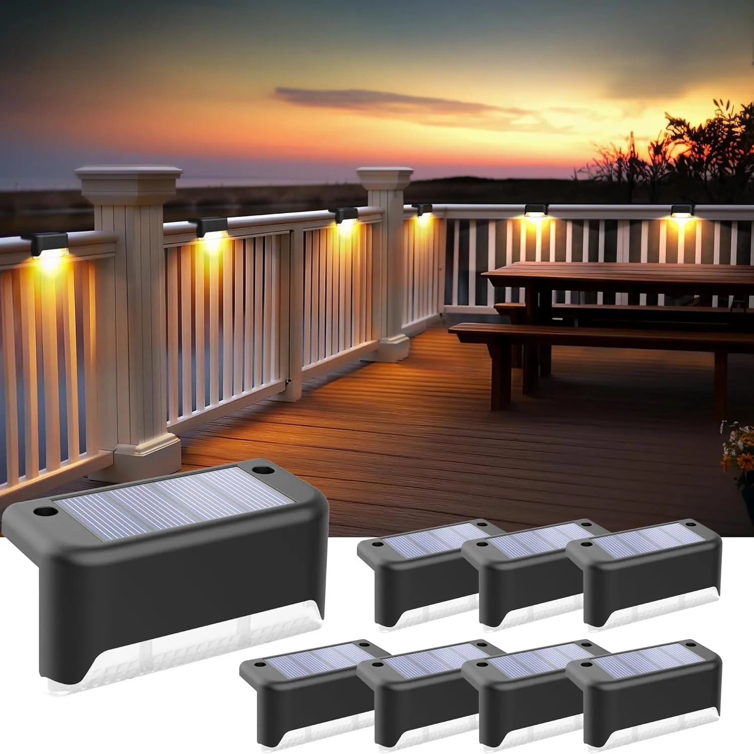 1pcs 4pcs Solar Deck Lights Outdoor Solar Lights Waterproof Garden