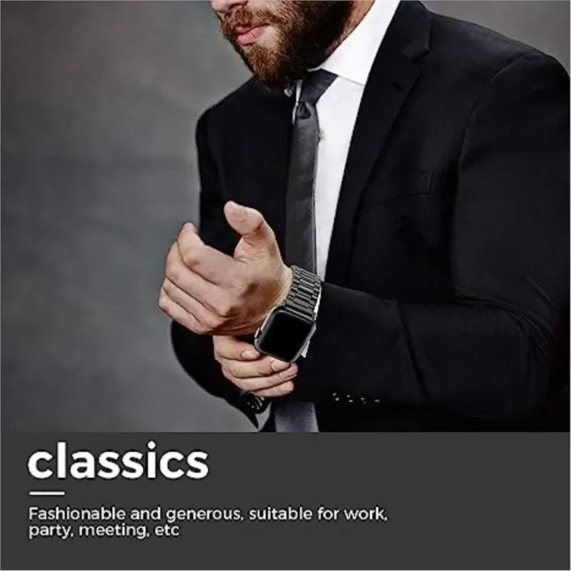 Bracelet en acier inoxydable pour Apple Watch 44 mm, 45 mm, 38, 42, 40 et 41 mm