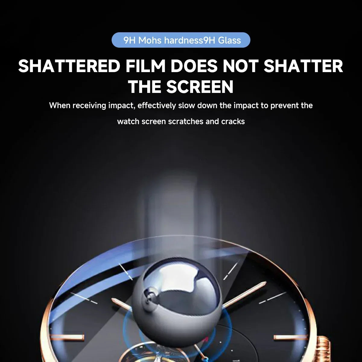 Protection d'écran universelle en verre trempé pour montre connectée (26-46 mm)
