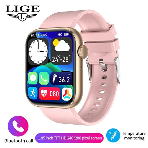 Montre connectée LIGE pour femme, écran tactile, appels Bluetooth, étanche