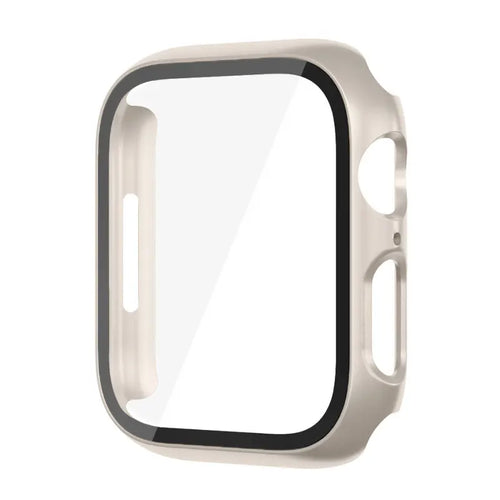 Protection d'écran en polycarbonate avec verre trempé et boîtier pour Apple Watch 8, 7, 45, 44, 41, 40, 38 et 42 mm