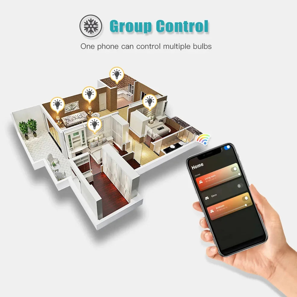 Tuya E27 Zigbee LED Bulb 15W 18W WiFi Smart RGB+CW+WW Light Lamp Works