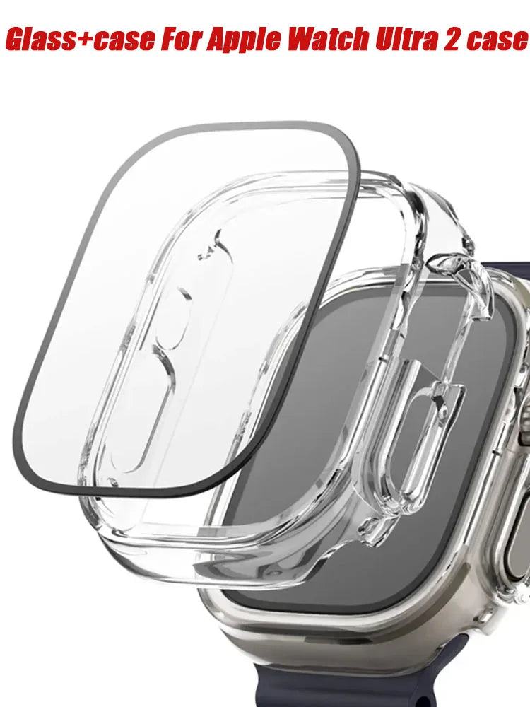 Glass+case For Apple Watch Ultra 2 case 49mm smartwatch PC