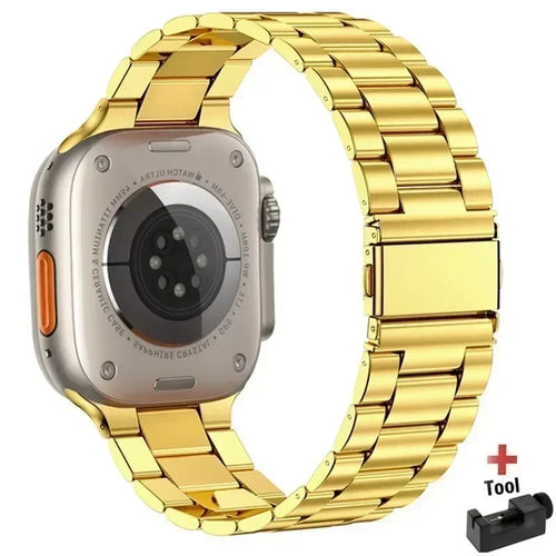 Bracelet en acier inoxydable pour Apple Watch 44 mm, 45 mm, 38, 42, 40 et 41 mm