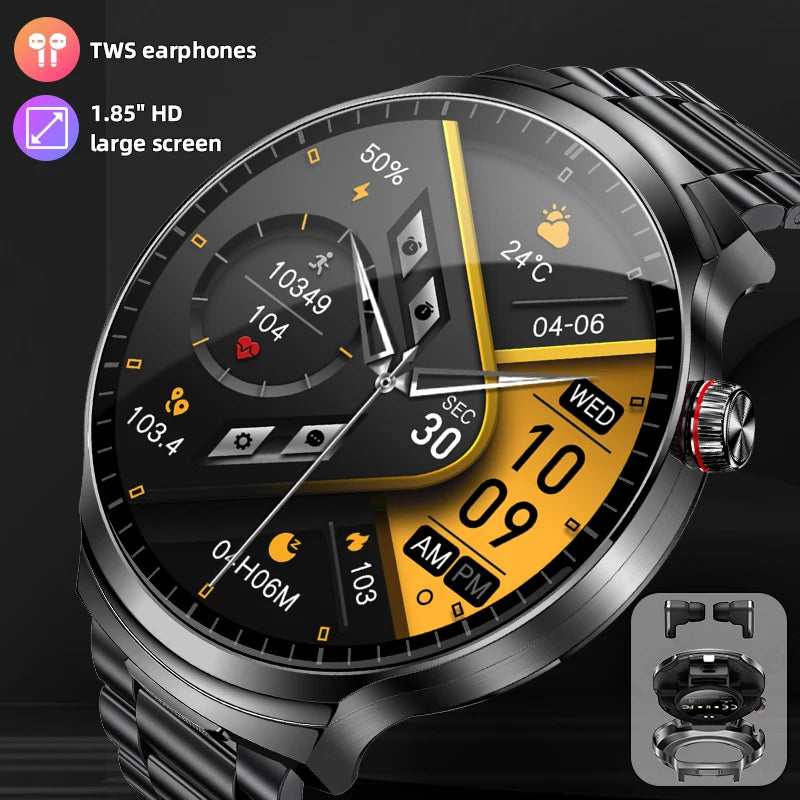 Smart Watch Built-in Bluetooth Earbuds 2 in 1 TWS Headset Smartwatch