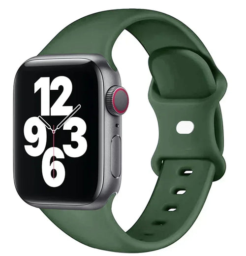 Bracelet en silicone pour Apple Watch 40 mm, 44 mm, 46 mm, 45 mm, 41 mm, 49 mm et 38 mm