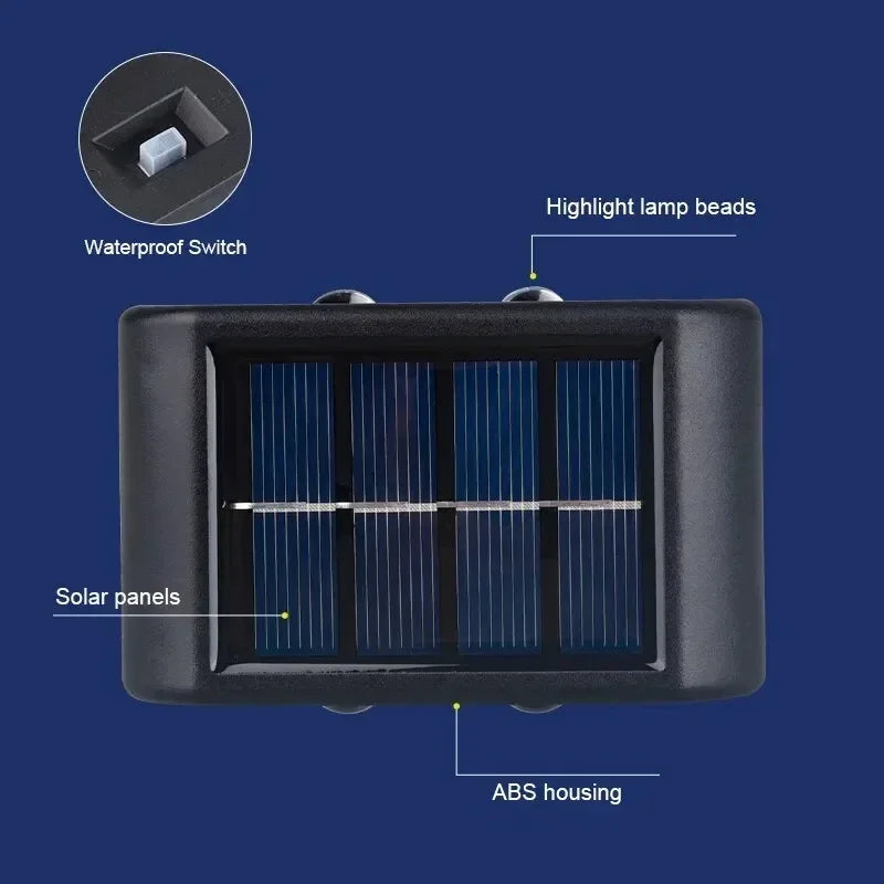 Solar Outdoor Wall Light 12 LED Waterproof Garden Light Courtyard