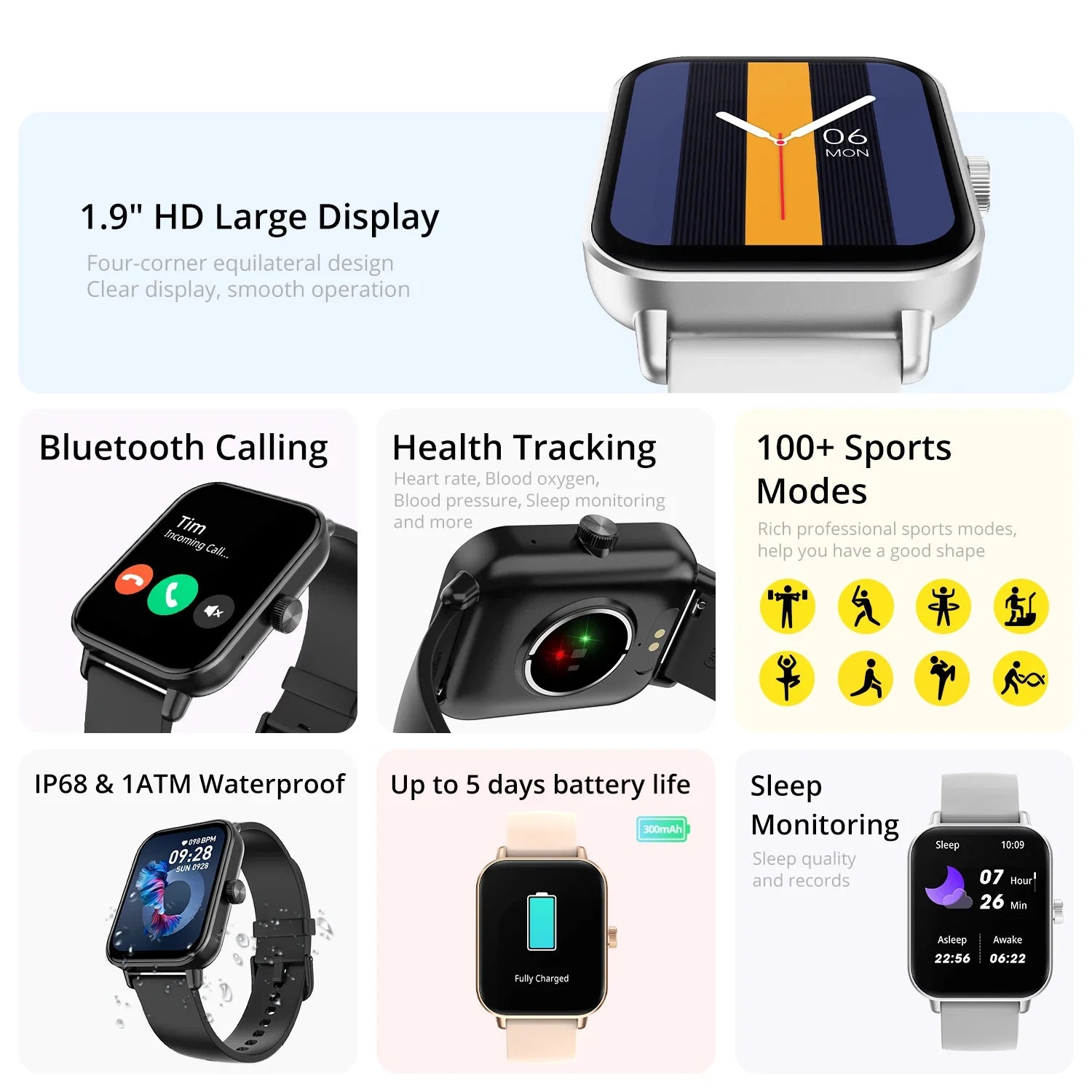 COLMI P81 Voice Calling Smart Watch Ultra 1.9 inch Screen 24H Health
