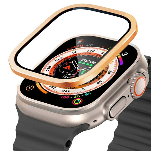 Tempered Glass for Apple Watch Ultra 49mm Titanium Metal Frame