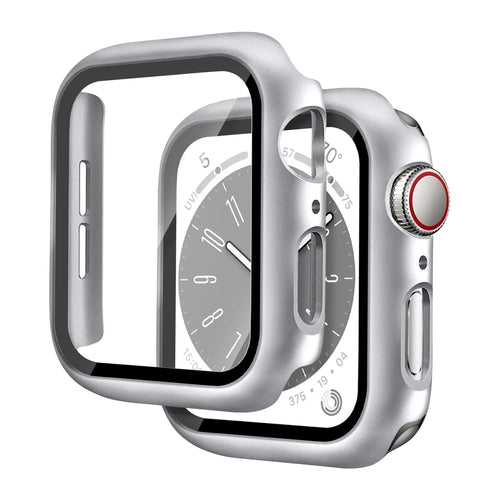 Verre + Protection pour boîtier Apple Watch 46 mm, 44 mm, 40 mm, 45 mm, 41 mm, 42 mm et 38 mm