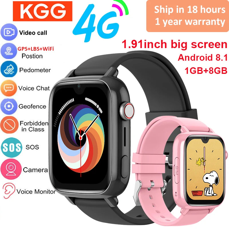 4G Smart Watch Kids GPS WIFI Video Call SOS APP Download Child