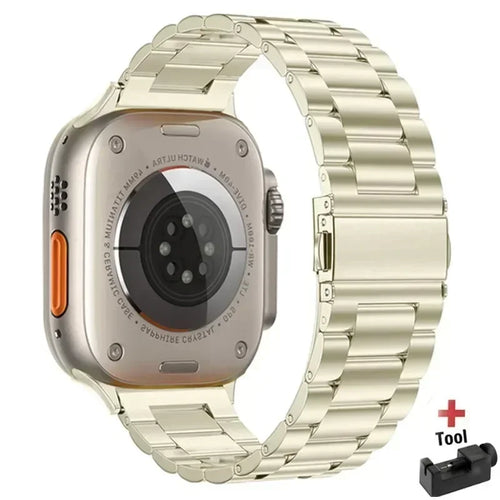 Bracelet en acier inoxydable pour Apple Watch 44 mm, 45 mm, 38, 42, 40 et 41 mm