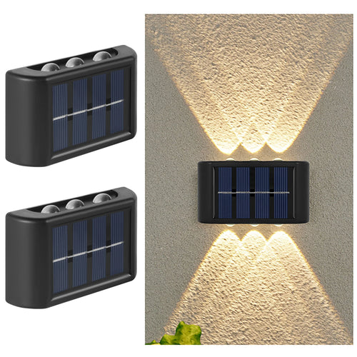 Solar LED Light, Outdoor Waterproof Wall Lamp, Dusk to Dawn Fence