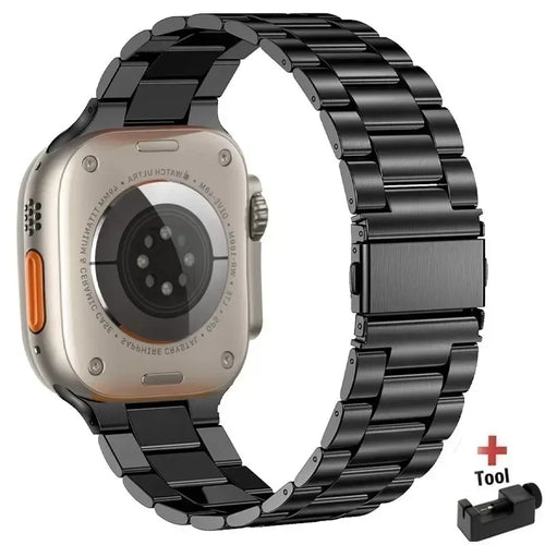 Bracelet en acier inoxydable pour Apple Watch 44 mm, 45 mm, 38, 42, 40 et 41 mm