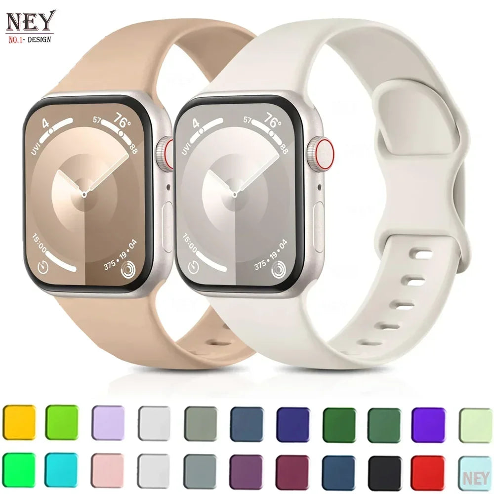 Silicone Strap For Apple Watch Band 44mm 40mm 45mm 41mm 42-38mm sport