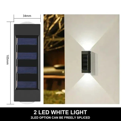 Solar Outdoor Wall Light 12 LED Waterproof Garden Light Courtyard