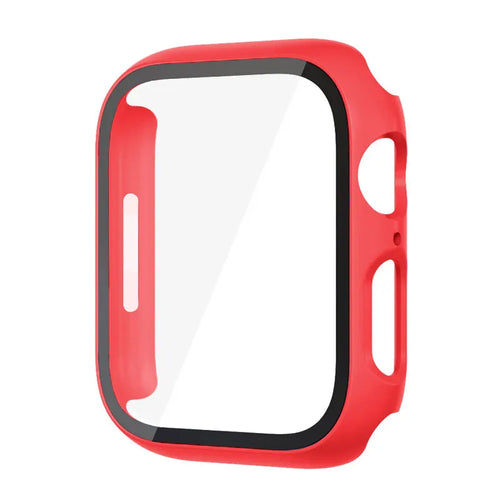 Protection d'écran en polycarbonate avec verre trempé et boîtier pour Apple Watch 8, 7, 45, 44, 41, 40, 38 et 42 mm