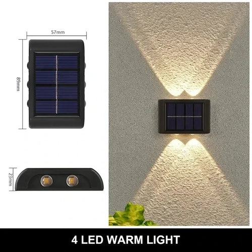 Solar Outdoor Wall Light 12 LED Waterproof Garden Light Courtyard