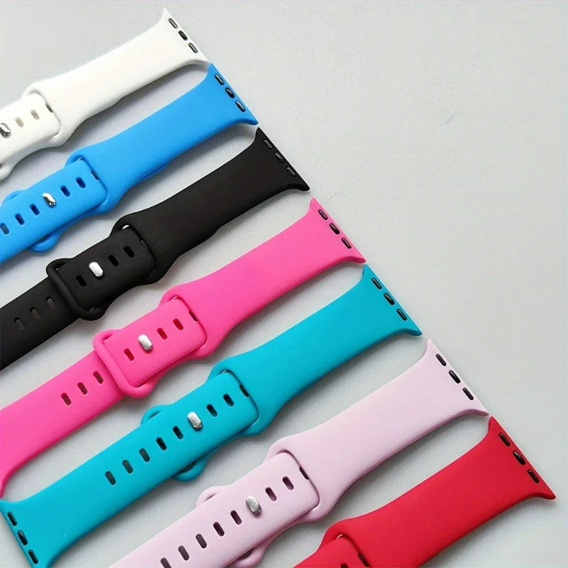 Silicone Strap For Apple Watch Band 40mm 44mm 46mm 45mm 41mm 49mm 38