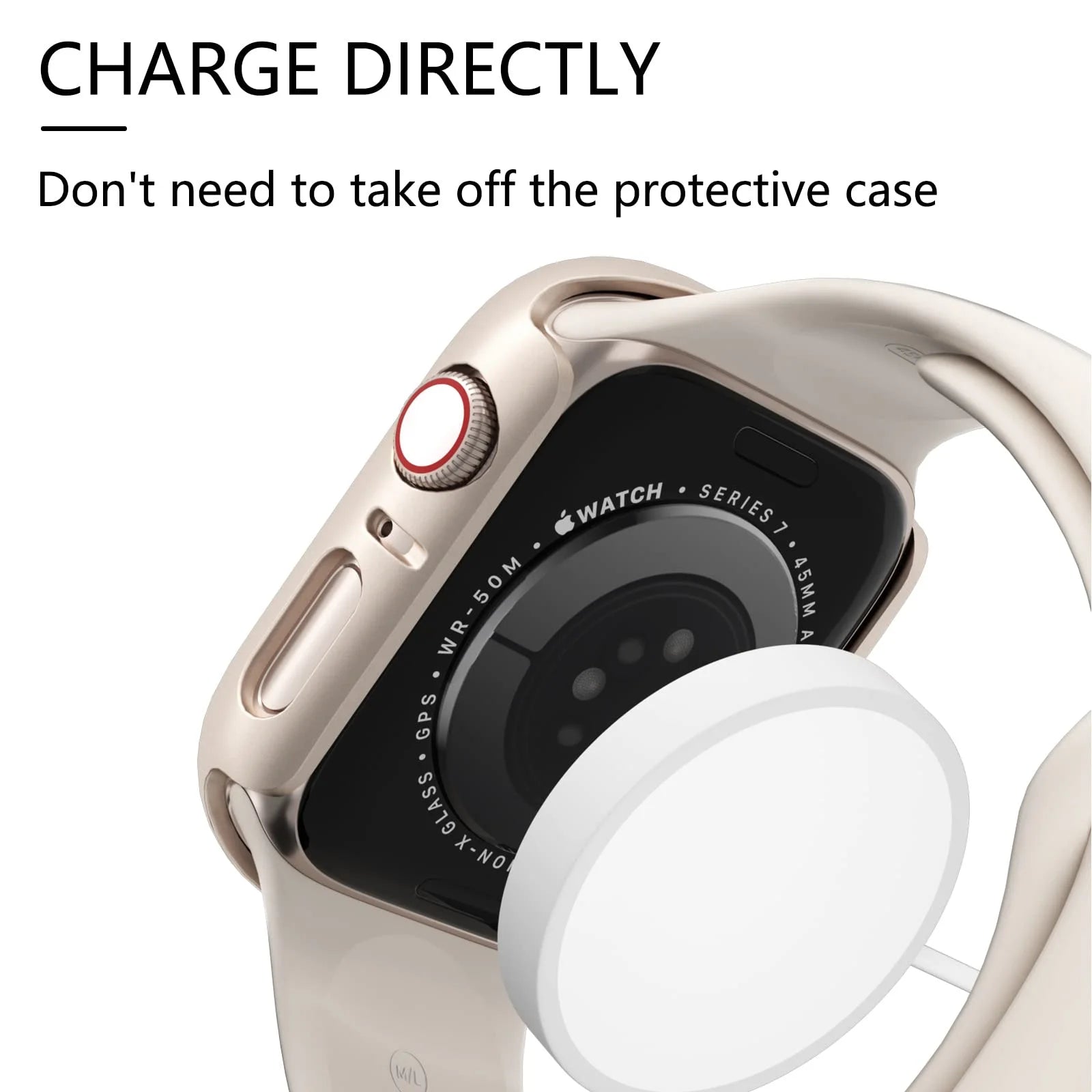 Protection d'écran en polycarbonate avec verre trempé et boîtier pour Apple Watch 8, 7, 45, 44, 41, 40, 38 et 42 mm
