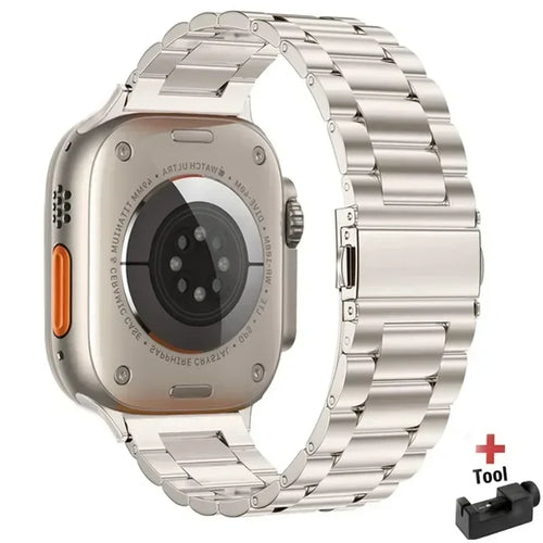 Bracelet en acier inoxydable pour Apple Watch 44 mm, 45 mm, 38, 42, 40 et 41 mm