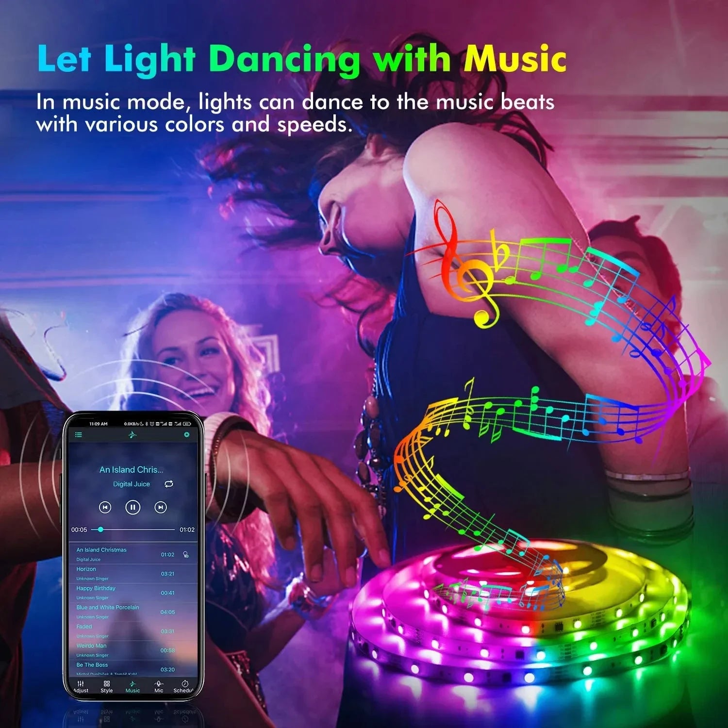RGB LED Strip Light SMD 5050 USB Remote&APP Control Bluetooth Flexible