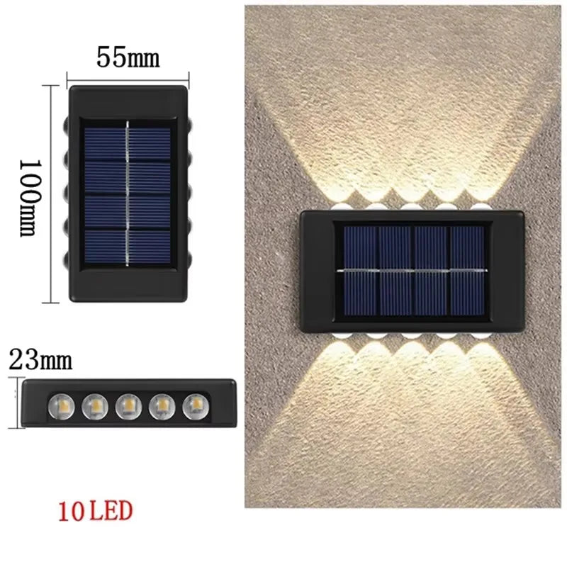 Solar Outdoor Wall Light 12 LED Waterproof Garden Light Courtyard