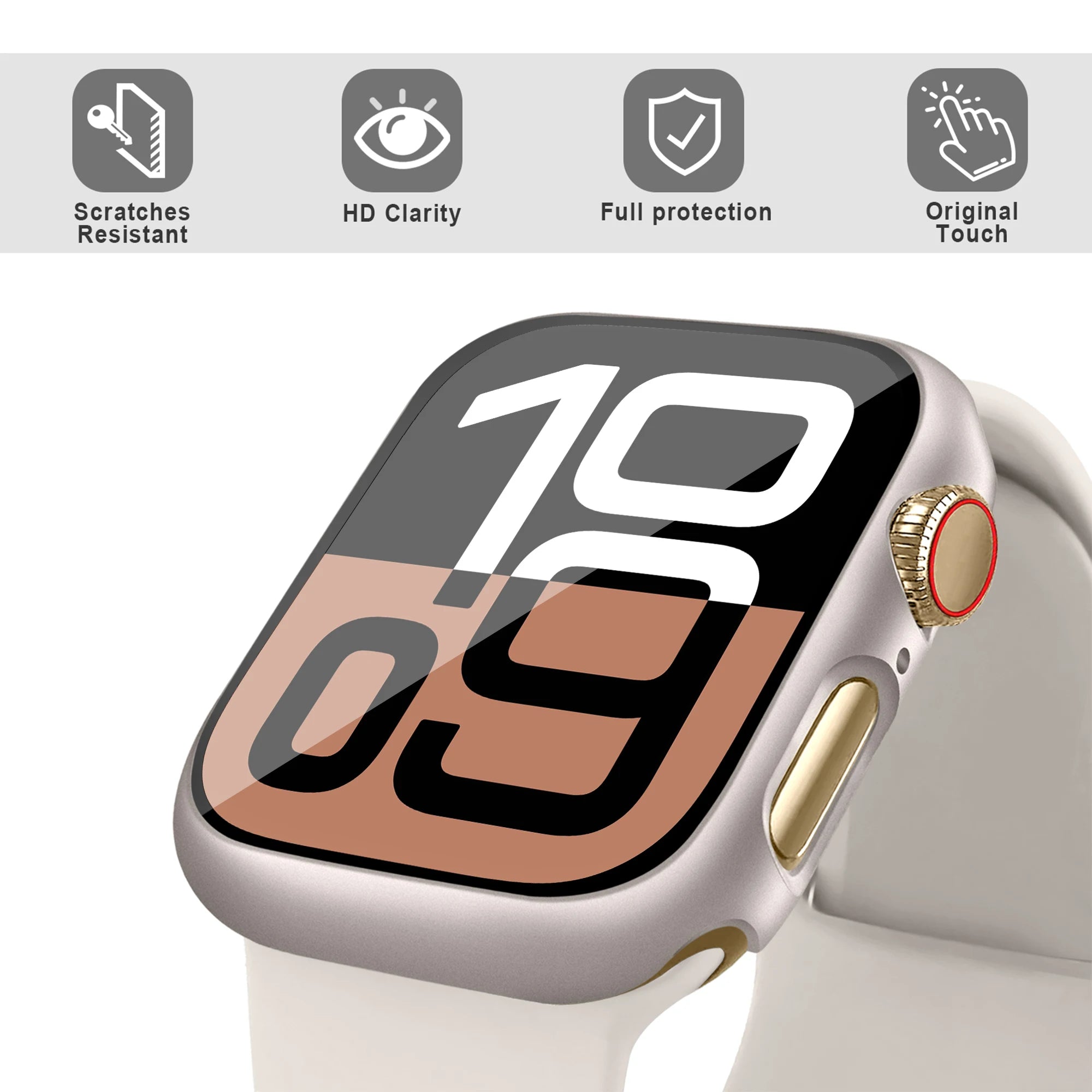 Glass+Cover For Apple Watch case 46mm 44mm 40mm 45mm 41mm 42mm 38mm