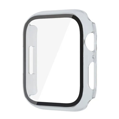 Protection d'écran en polycarbonate avec verre trempé et boîtier pour Apple Watch 8, 7, 45, 44, 41, 40, 38 et 42 mm