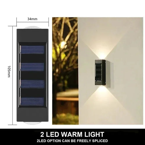 Solar Outdoor Wall Light 12 LED Waterproof Garden Light Courtyard