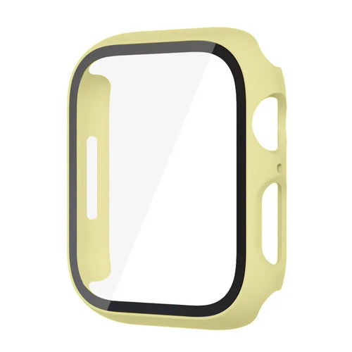 Protection d'écran en polycarbonate avec verre trempé et boîtier pour Apple Watch 8, 7, 45, 44, 41, 40, 38 et 42 mm