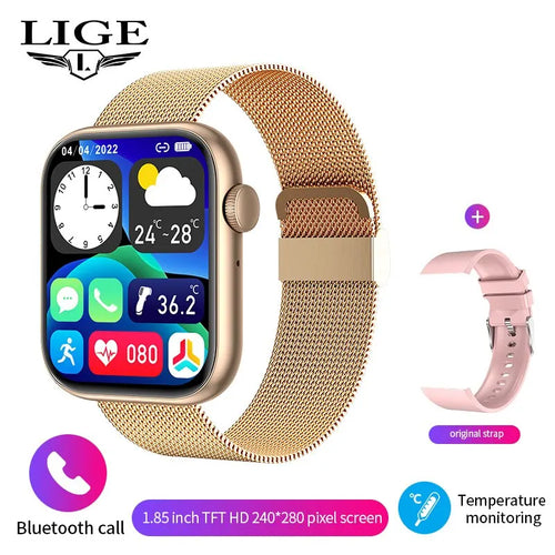 Montre connectée LIGE pour femme, écran tactile, appels Bluetooth, étanche