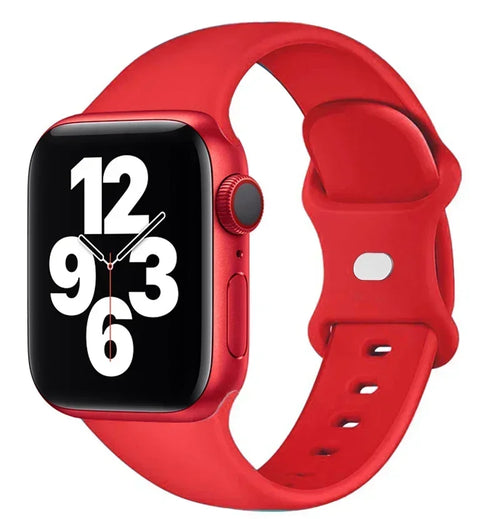 Bracelet en silicone pour Apple Watch 40 mm, 44 mm, 46 mm, 45 mm, 41 mm, 49 mm et 38 mm
