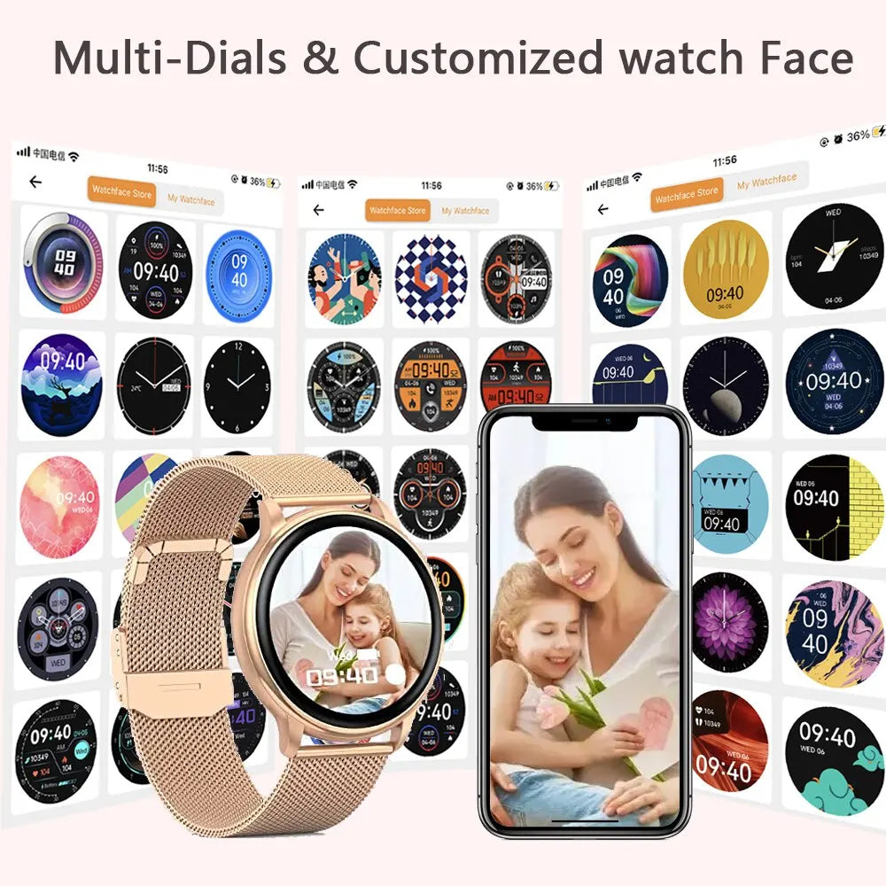 MEVADEN Bluetooth Call Smart Watch Women Custom Dial Watches Men Sport