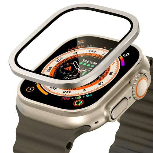 Tempered Glass for Apple Watch Ultra 49mm Titanium Metal Frame