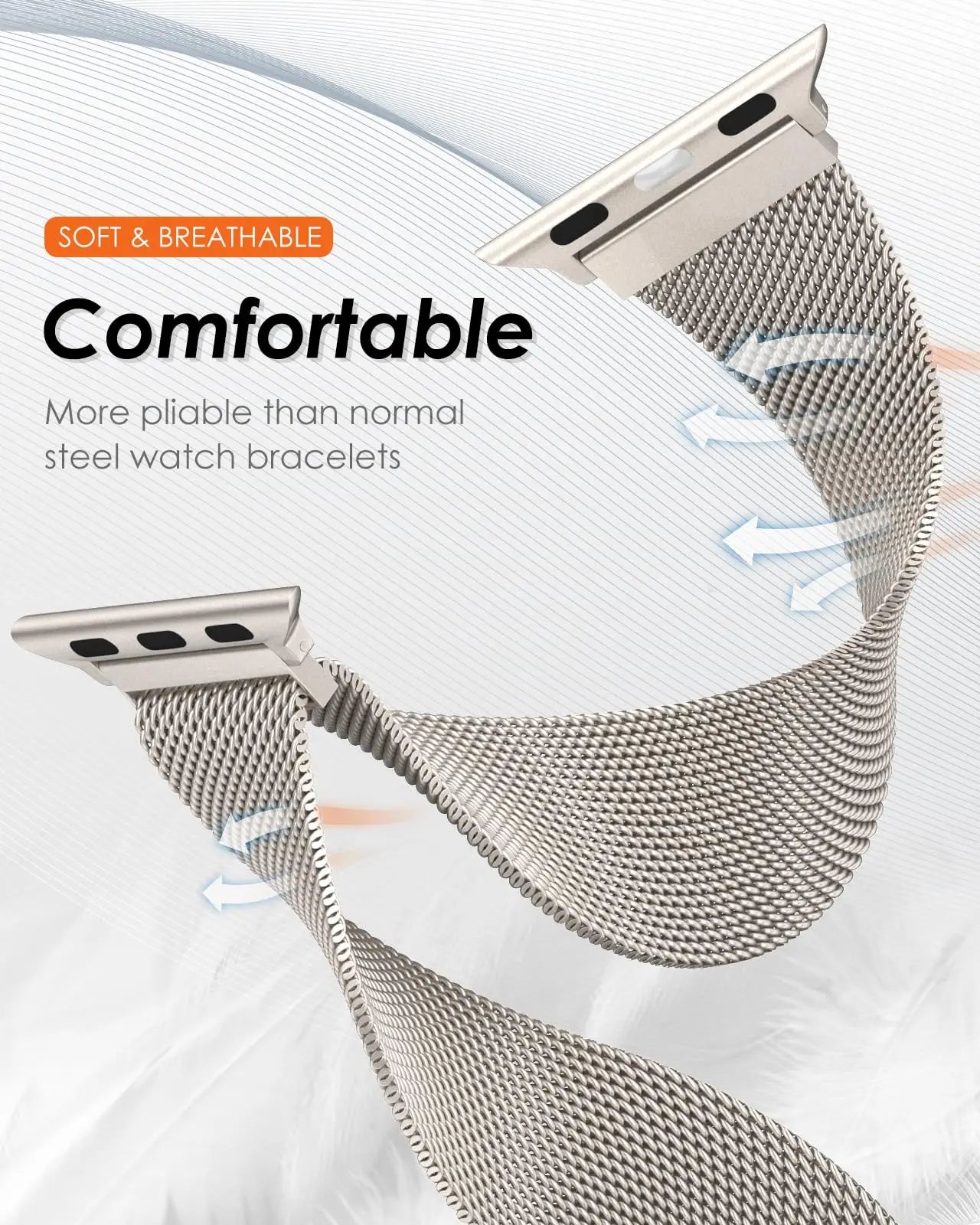 Bracelet milanais pour Apple Watch (tailles disponibles : 44 mm, 40 mm, 45 mm, 49 mm, 41 mm, 38 mm et 42 mm).