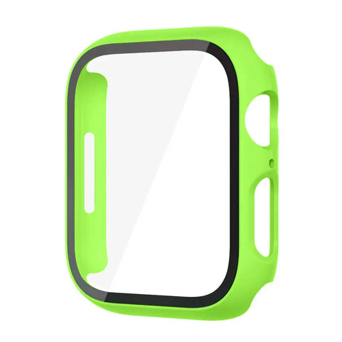 Protection d'écran en polycarbonate avec verre trempé et boîtier pour Apple Watch 8, 7, 45, 44, 41, 40, 38 et 42 mm