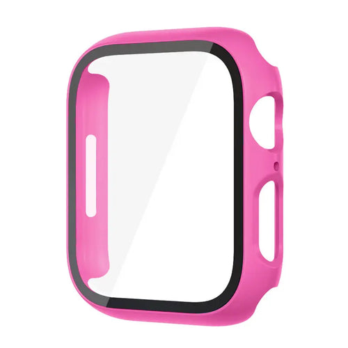 Protection d'écran en polycarbonate avec verre trempé et boîtier pour Apple Watch 8, 7, 45, 44, 41, 40, 38 et 42 mm
