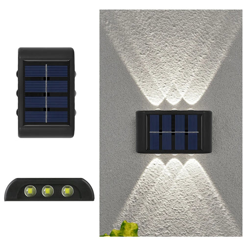Solar LED Light, Outdoor Waterproof Wall Lamp, Dusk to Dawn Fence