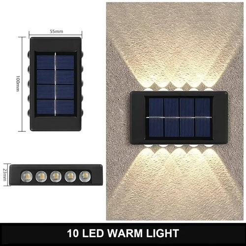 Solar Outdoor Wall Light 12 LED Waterproof Garden Light Courtyard