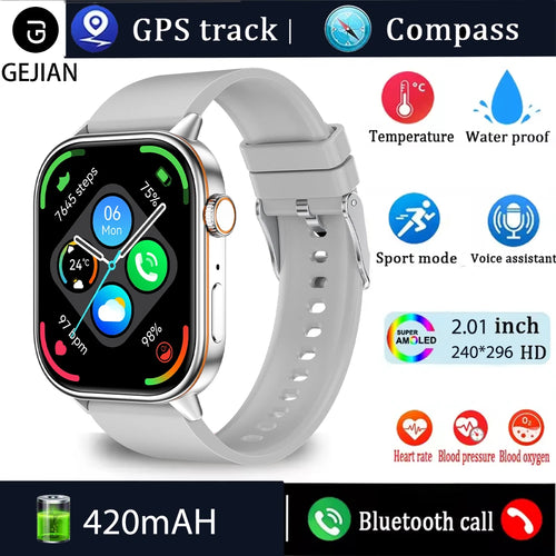 GEJIAN 2025 Neue GPS-Smartwatch mit Herzfrequenz- und Schlafüberwachungssensor