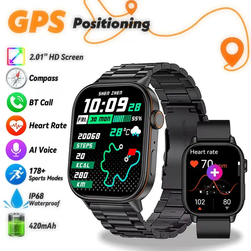 GEJIAN 2025 New GPS SmartWatch Heart Rate Sleep Monitoring Sensor And