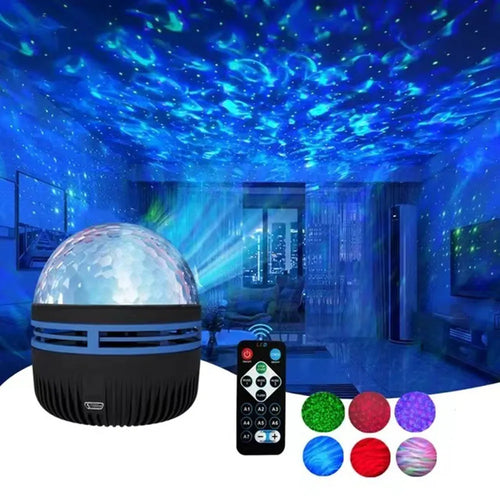 LED Starry Galaxy Ocean Wave Projector RGB Smart Remote Control Lamp