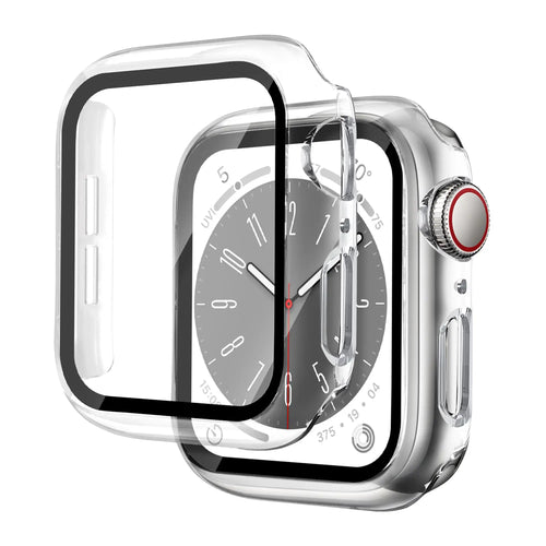 Verre + Protection pour boîtier Apple Watch 46 mm, 44 mm, 40 mm, 45 mm, 41 mm, 42 mm et 38 mm
