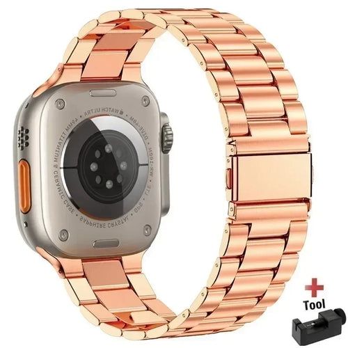 Bracelet en acier inoxydable pour Apple Watch 44 mm, 45 mm, 38, 42, 40 et 41 mm