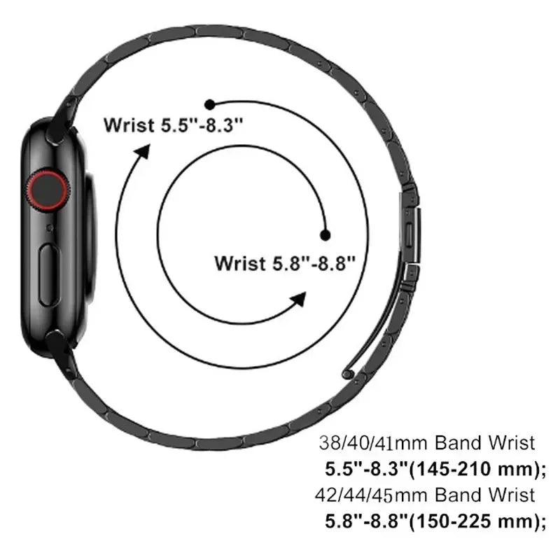 Bracelet en acier inoxydable pour Apple Watch 44 mm, 45 mm, 38, 42, 40 et 41 mm