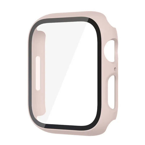 Protection d'écran en polycarbonate avec verre trempé et boîtier pour Apple Watch 8, 7, 45, 44, 41, 40, 38 et 42 mm