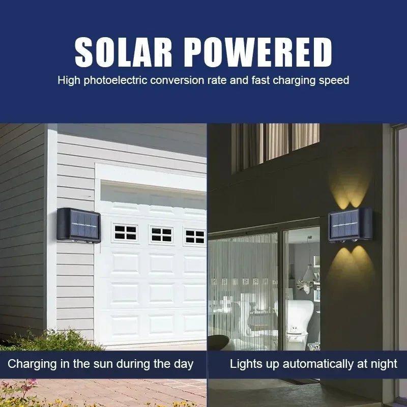 Solar Outdoor Wall Light 12 LED Waterproof Garden Light Courtyard